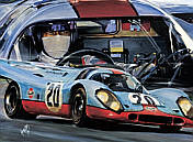 Gulf Porsche 917 Steve McQueen Motorsport Kunstdruck von Hessel Bes