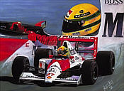 Ayrton Senna Honda McLaren Motorsport Kunstdruck von Hessel Bes