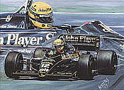 Ayrton Senna John Player Lotus Formula One art print by Hessel Bes