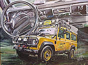 Camel Trophy Land Rover automotive art print by Hessel Bes