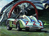 Mercedes 300 SLR Mille Miglia 1955 motorsport art print by Hessel Bes