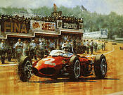 Sharknose at Spa, Wolfgang Berghe von Trips Ferrari 156 SN art print by Juan Carlos Ferrigno