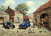 The Vets Visit, Austin 10/4 automotive art print by Kevin Walsh