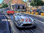 The 722 to Brescia - Mercedes-Benz 300SLR Motorsport Art Print by Nicholas-Watts