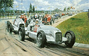Birth of the Silver Arrows, Mercedes-Benz W25A motorsport art print by Nicholas Watts