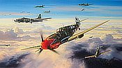 Crimson Eagle - Messerschmitt Bf-109 of Hermann Graf JG 50 Aviation Art by Nicolas-Trudgian