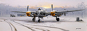Winter of '44, P-38 Lightning aviation art print by Philip E West