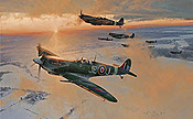 Midwinter Dawn, Supermarine Spitfre aviation art print by Robert Taylor