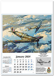 Robert Taylor Flugzeugkalender 2024 RAF Spitfire - Januar